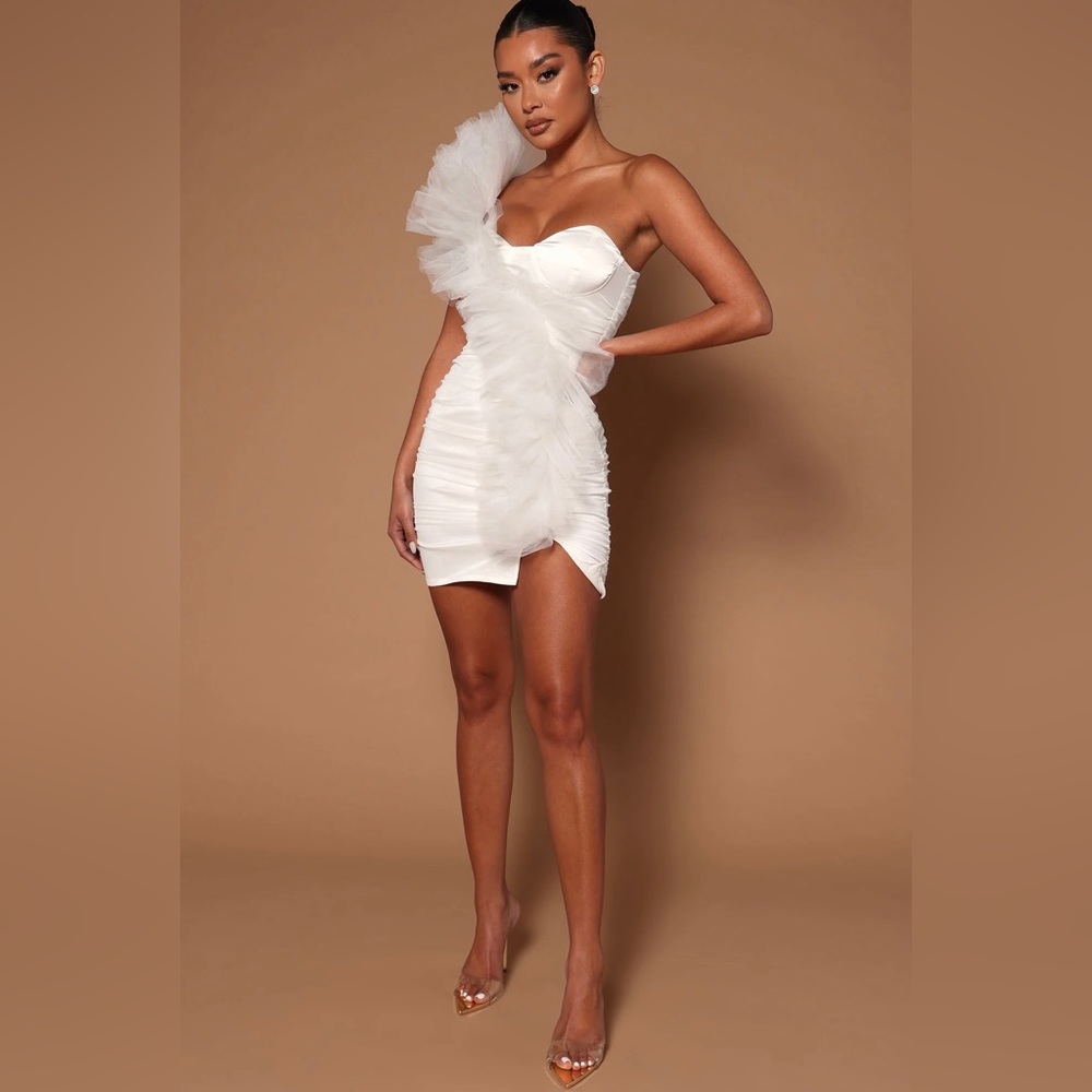 Fashionnova Julia Tulle Mini Dress - White